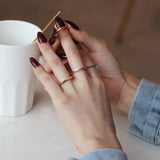 WHITE GOLD/ 18K GOLD MINIMALIST RING