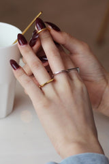 WHITE GOLD/ 18K GOLD MINIMALIST RING