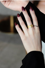 WHITE GOLD/ 18K GOLD MODERN RING