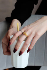 VINTAGE SILVER/ 18K GOLD TWIST RING