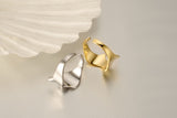 WHITE GOLD/ 18K GOLD LOTUS LEAF RING