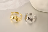 WHITE GOLD/ 18K GOLD LOTUS LEAF RING