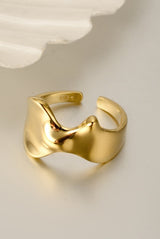 WHITE GOLD/ 18K GOLD LOTUS LEAF RING