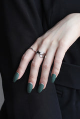 WHITE GOLD/ 18K GOLD LOTUS LEAF RING