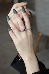 WHITE GOLD/ 18K GOLD LOTUS LEAF RING