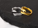 WHITE GOLD/ 18K GOLD LEAF RING