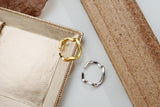 WHITE GOLD/ 18K GOLD CURVED RING