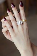 WHITE GOLD/ 18K GOLD PLEATED RING