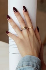 WHITE GOLD/ 18K GOLD MINIMALIST RING