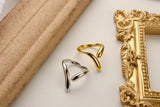 WHITE GOLD/ 18K GOLD V-SHAPE RING