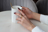 WHITE GOLD/ 18K GOLD V-SHAPE RING