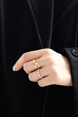 WHITE GOLD/ 18K GOLD TWIST RING