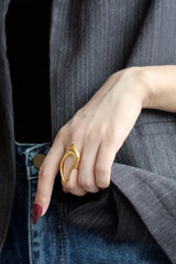 WHITE GOLD/ 18K GOLD CUTOUT RING