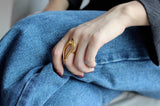 WHITE GOLD/ 18K GOLD CUTOUT RING