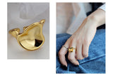 WHITE GOLD/ 18K GOLD LOTUS LEAF RING