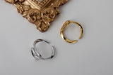 WHITE GOLD/ 18K GOLD CURVED RING