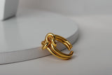 WHITE GOLD/ 18K GOLD TWIST RING