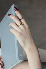 WHITE GOLD/ 18K GOLD LOTUS LEAF RING