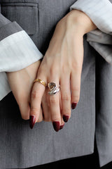 WHITE GOLD/ 18K GOLD TWIST RING