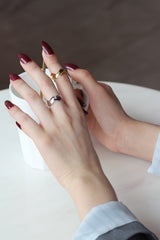 WHITE GOLD/ 18K GOLD LOTUS LEAF RING