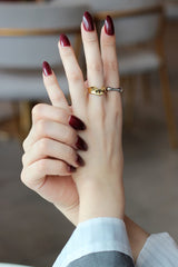 WHITE GOLD/ 18K GOLD LOTUS LEAF RING