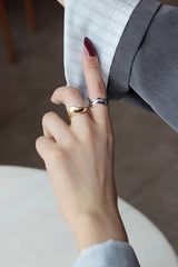 WHITE GOLD/ 18K GOLD LOTUS LEAF RING