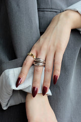 WHITE GOLD/ 18K GOLD DOUBLE-LAYERED RING