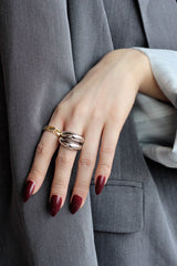 WHITE GOLD/ 18K GOLD DOUBLE-LAYERED RING