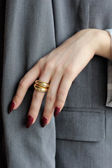 WHITE GOLD/ 18K GOLD DOUBLE-LAYERED RING