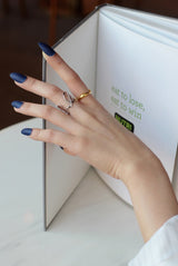 WHITE GOLD/ 18K GOLD TWIST RING