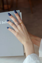 WHITE GOLD/ 18K GOLD TWIST RING