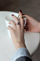 WHITE GOLD/ 18K GOLD MINIMALIST RING