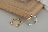 WHITE GOLD/ 18K GOLD HEXAGON RING