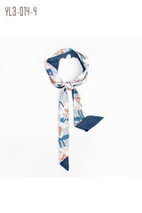 FLORAL PATTERNED LONG SATIN SCASRF HAIRBAND ( 18 COLORS )