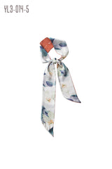 FLORAL PATTERNED LONG SATIN SCASRF HAIRBAND ( 18 COLORS )