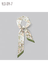 FLORAL PATTERNED LONG SATIN SCASRF HAIRBAND ( 18 COLORS )