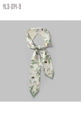 FLORAL PATTERNED LONG SATIN SCASRF HAIRBAND ( 18 COLORS )