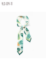 FLORAL PATTERNED LONG SATIN SCASRF HAIRBAND ( 18 COLORS )