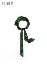 FLORAL PATTERNED LONG SATIN SCASRF HAIRBAND ( 18 COLORS )