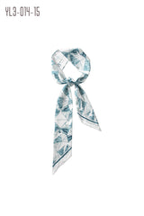 FLORAL PATTERNED LONG SATIN SCASRF HAIRBAND ( 18 COLORS )