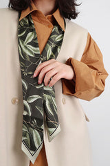 FLORAL PATTERNED LONG SATIN SCASRF HAIRBAND ( 18 COLORS )