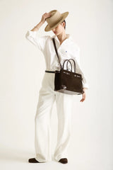 ESPRESSO SUEDE BOOK TOTE BAG 33
