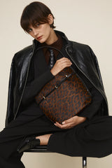 SMALL LEOPARD BELTED TOTE BAG