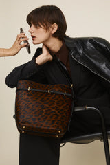 SMALL LEOPARD BELTED TOTE BAG