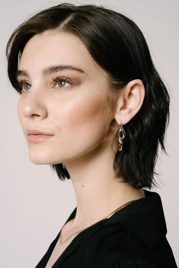 GOLD-SILVER MISMATCH EARRINGS