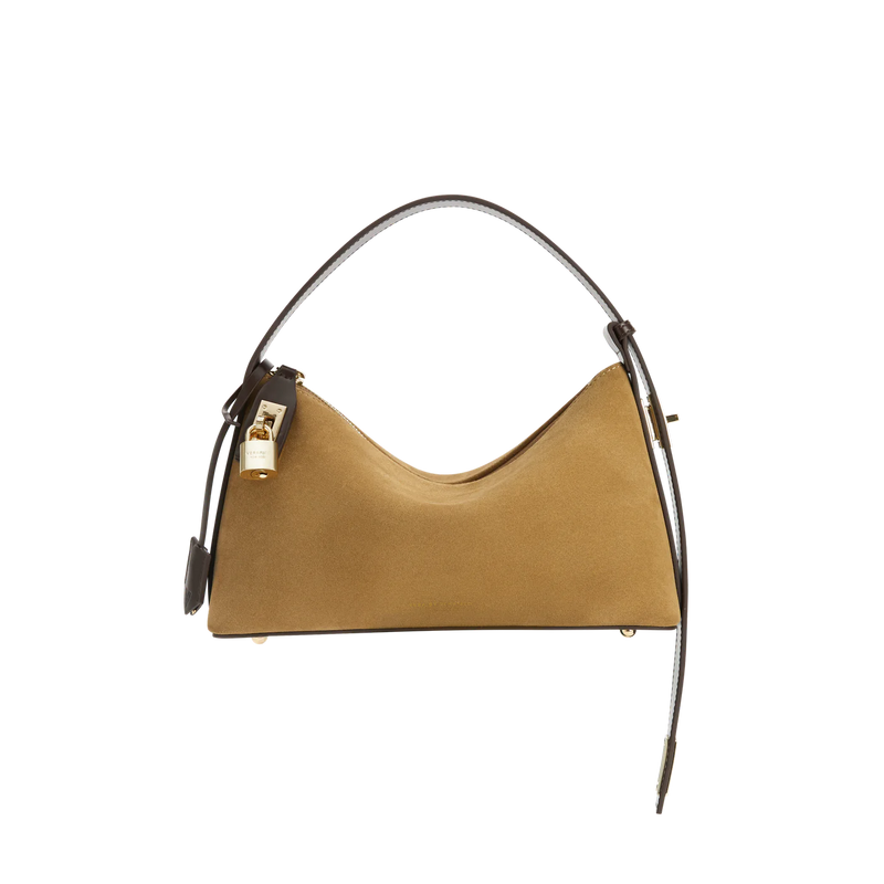 GOLD SUEDE HOBO BAG