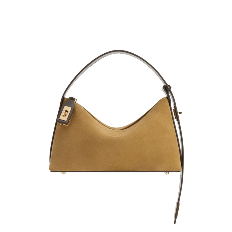 GOLD SUEDE HOBO BAG