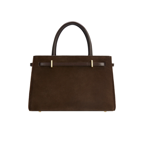 ESPRESSO SUEDE BOOK TOTE BAG 25