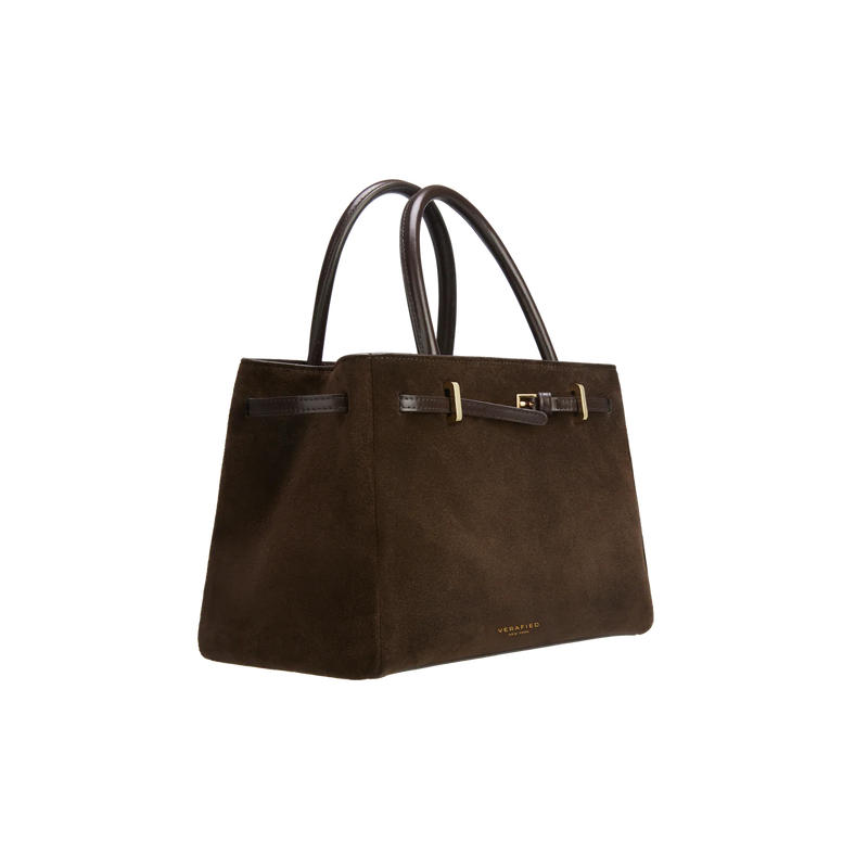 ESPRESSO SUEDE BOOK TOTE BAG 25
