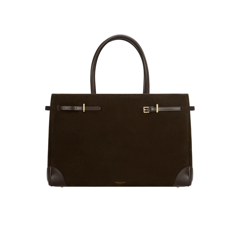 ESPRESSO SUEDE BOOK TOTE BAG 33